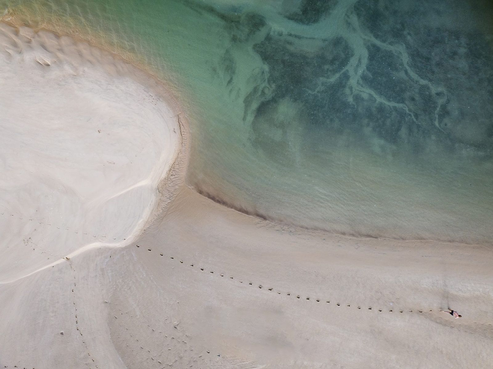 Long view of Kizingoni Beach at low tide