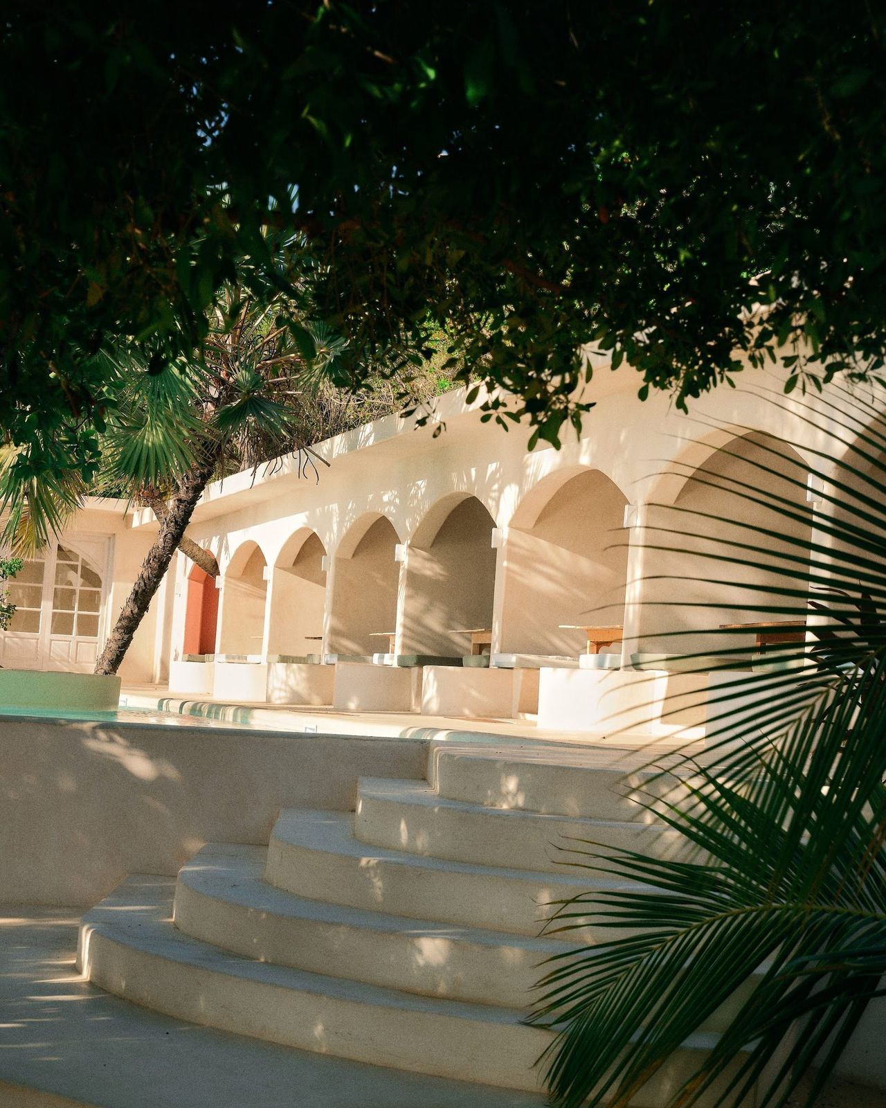 Coral stone colonnade