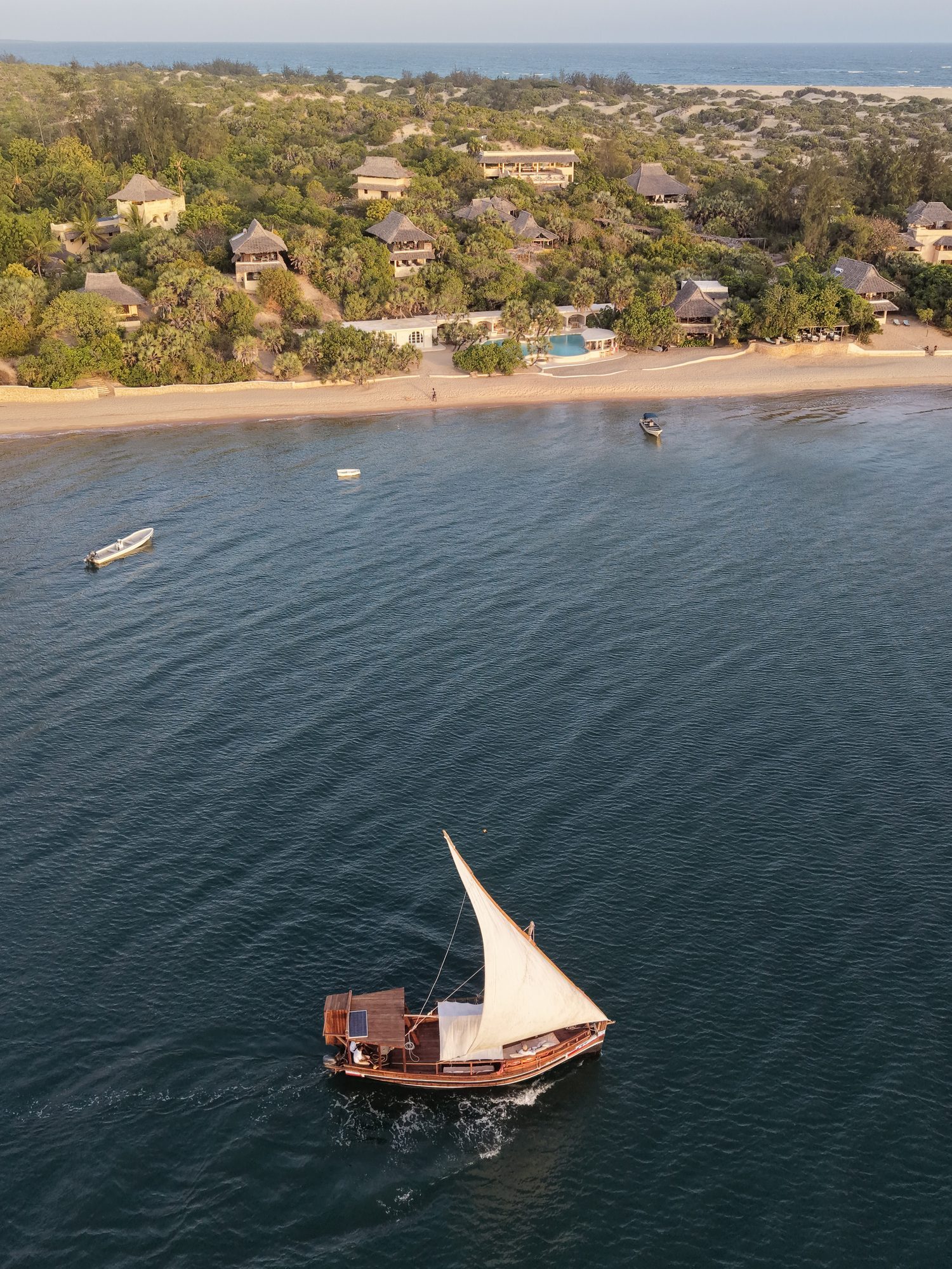 Aerial of the Lamu archipelago: Manda, Kizingoni and the quiet islands beyond