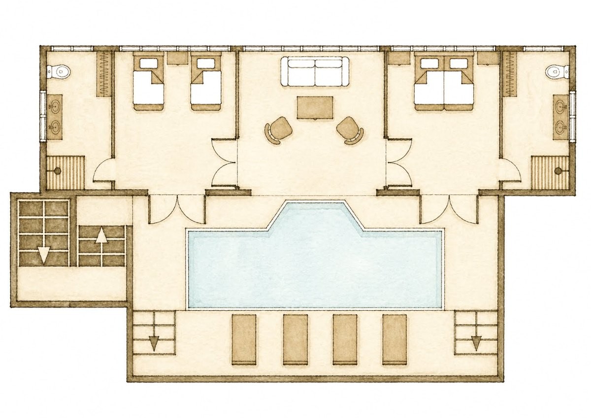 Kailani cabana floor plan — all on one level