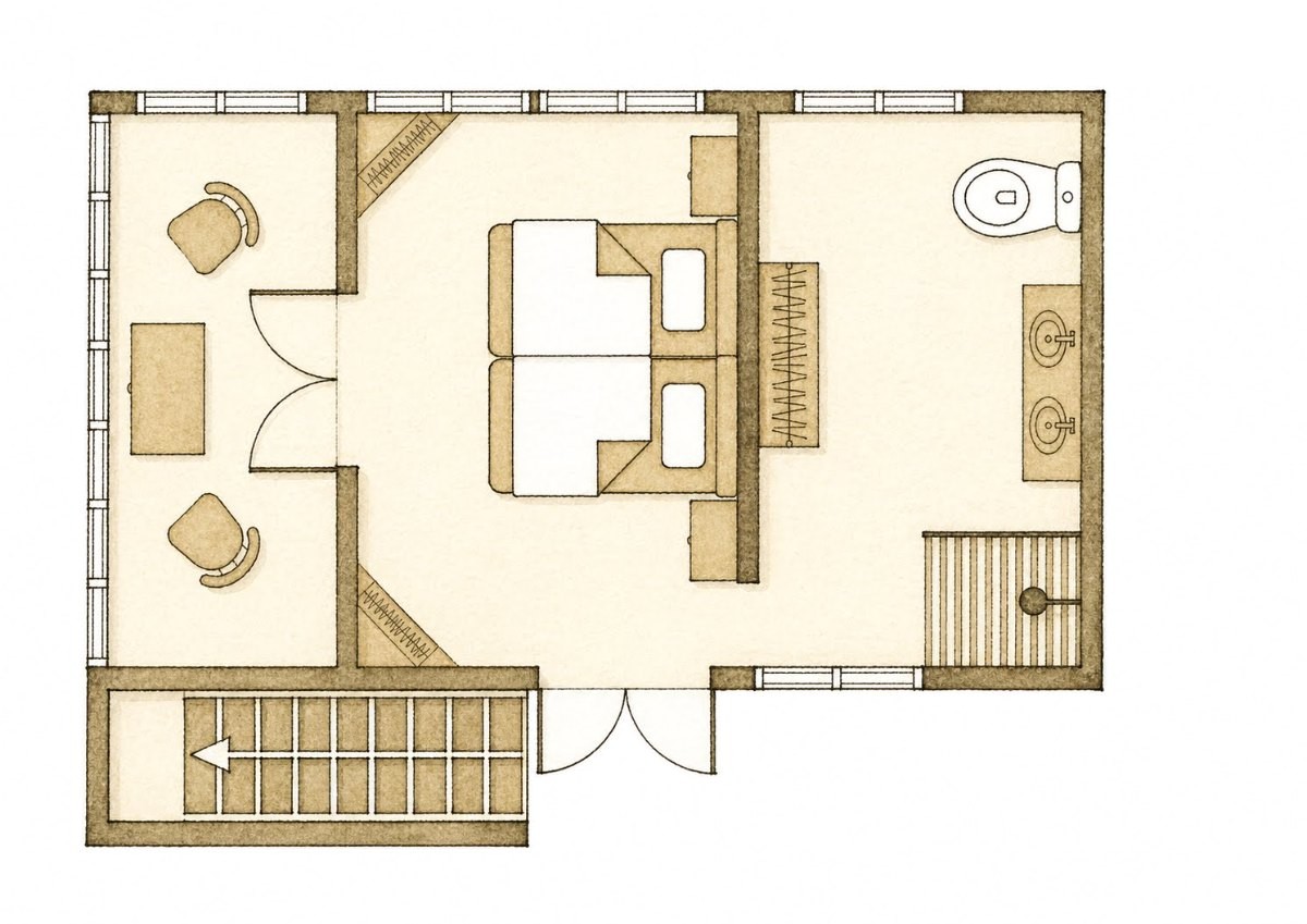 Moana cabana floor plan — ground floor